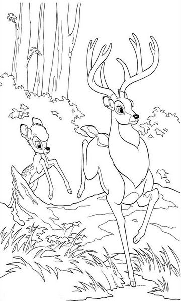 kolorowanka Bambi malowanka do wydruku Disney z bajki dla dzieci nr 3